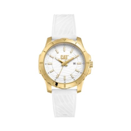 CAT DOWNFORCE AP-381-20-228 Analog White Silicone Strap Women Watch 
